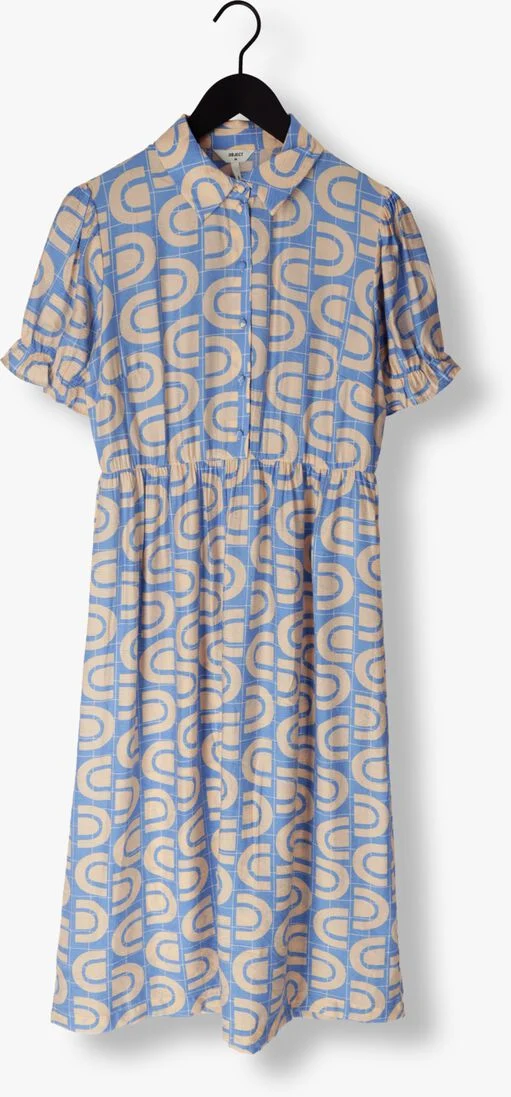 OBJECT lichtblauwe object midi jurk jada s/s midi dress 126