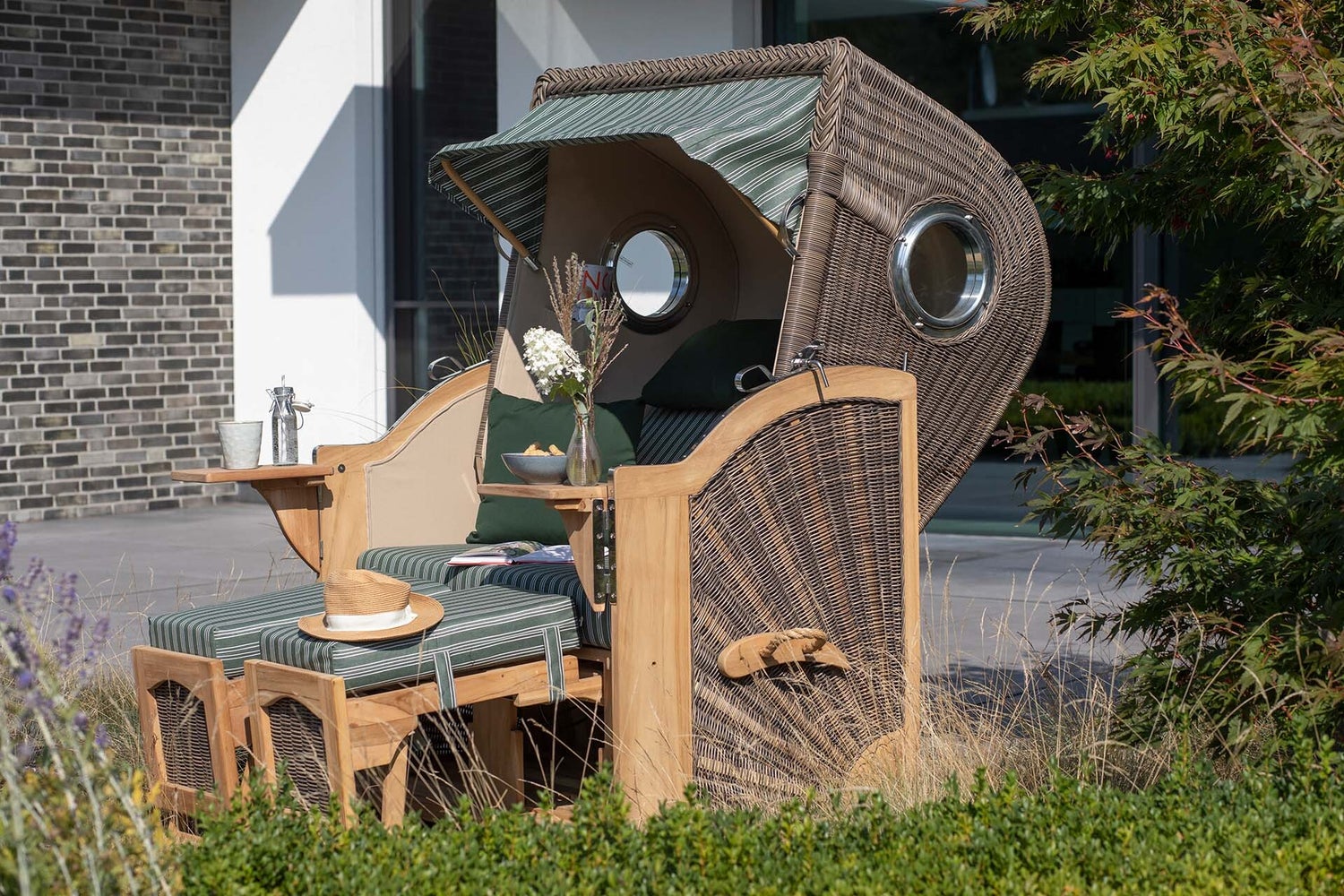 Strandstoel Rantum teak PE grijs design 506