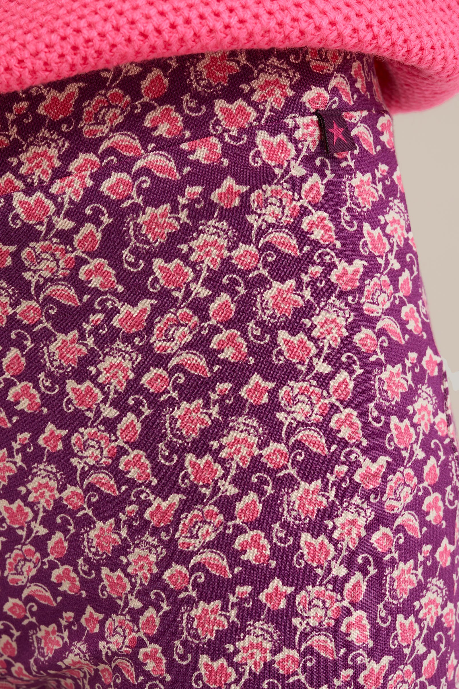 Meisjes flared legging met dessin WE Fashion Donkerpaars
