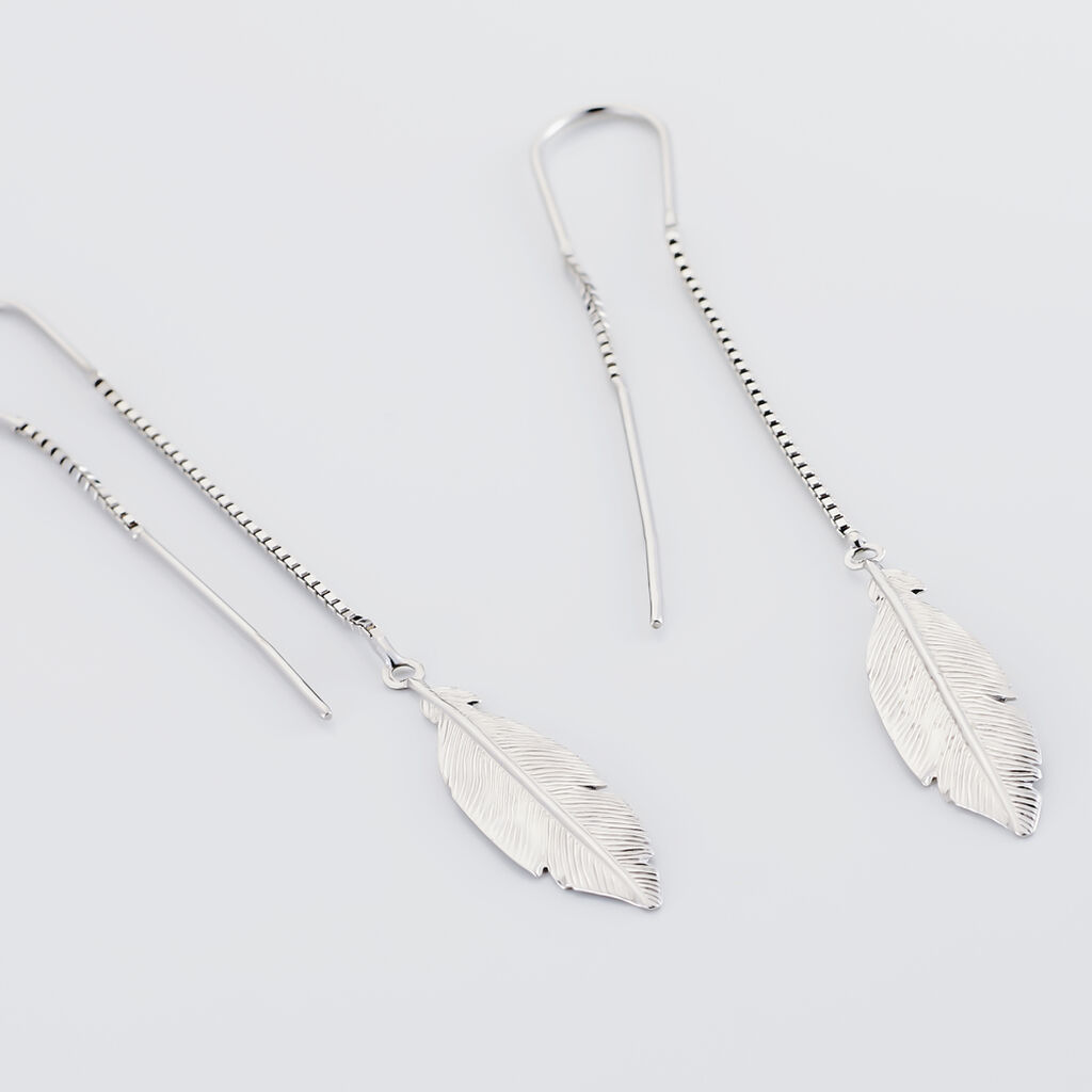 Boucles D'oreilles Pendantes Euriell Argent Blanc