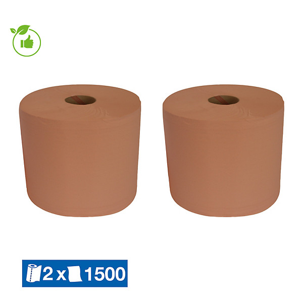Bobine d'essuyage chamois 1er prix XL 1500 formats, lot de 2
