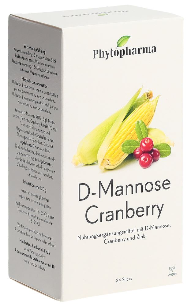 PHYTOPHARMA D-Mannose Plv Cranberry Stick 24 Stk