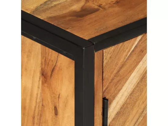 Armoire de salle de bain bois massif d'acacia et fer