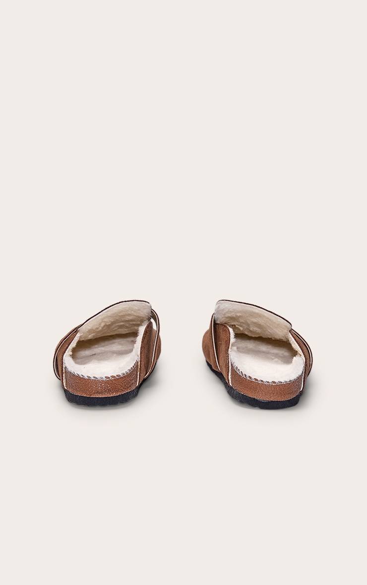 Marron Mules En Synthétique Doublées De Synthétique