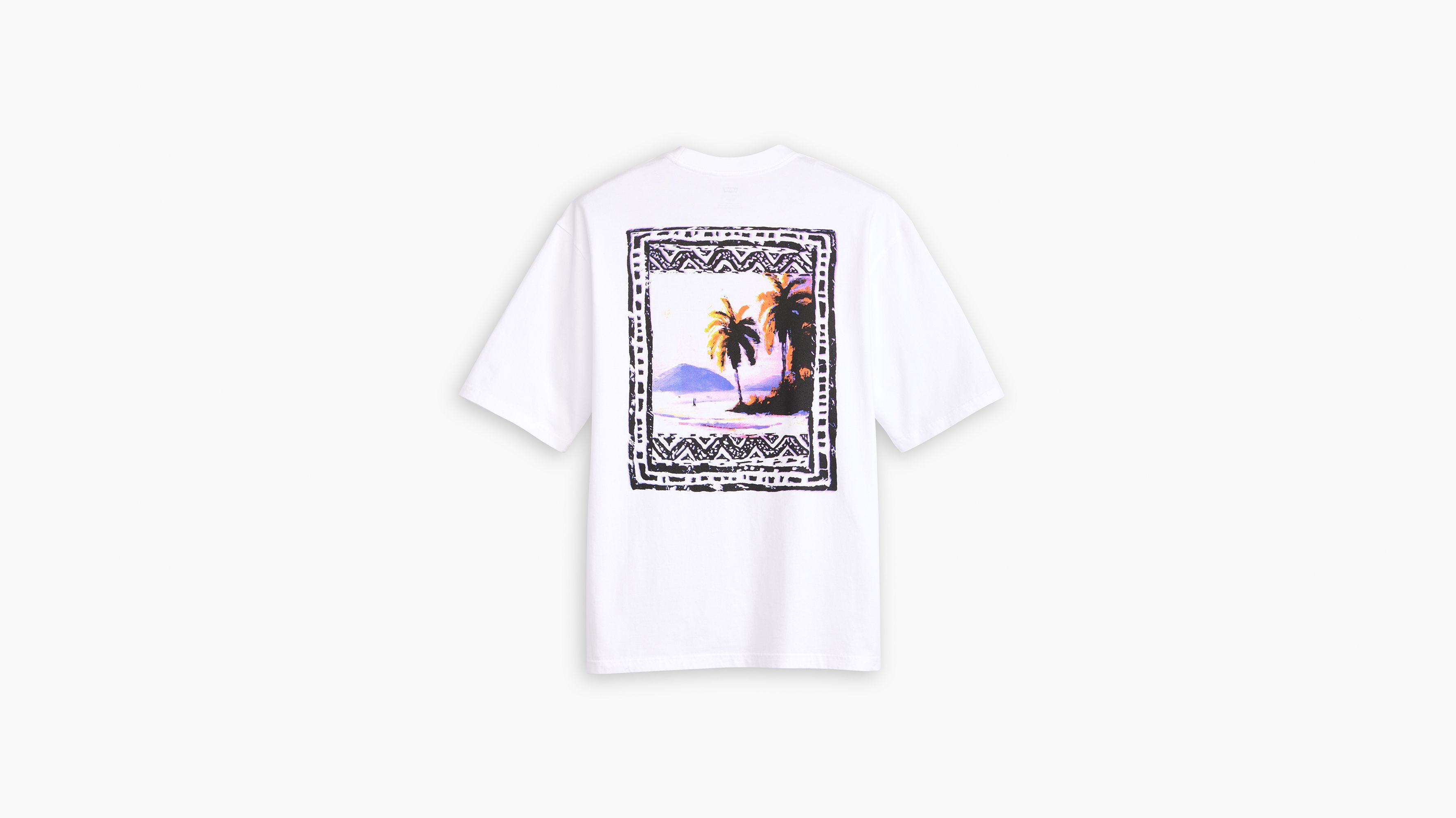 T-shirt manche mi-longue - Brin Palm Scenic White+ - Blanc