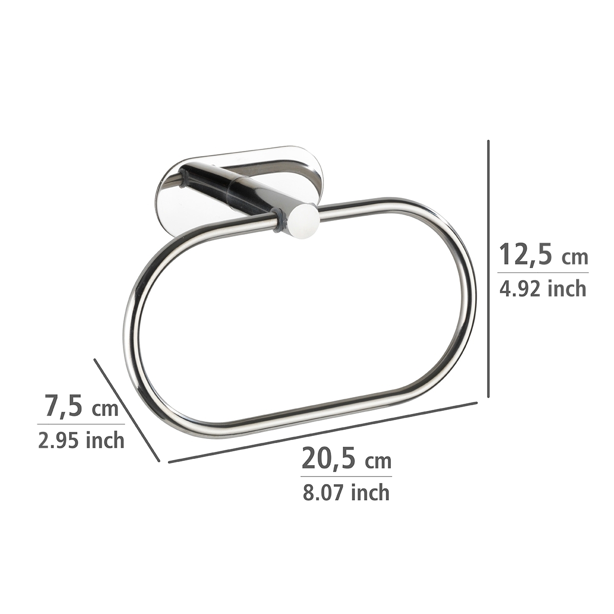 Wenko Orea turbo-loc handdoekring RVS glans