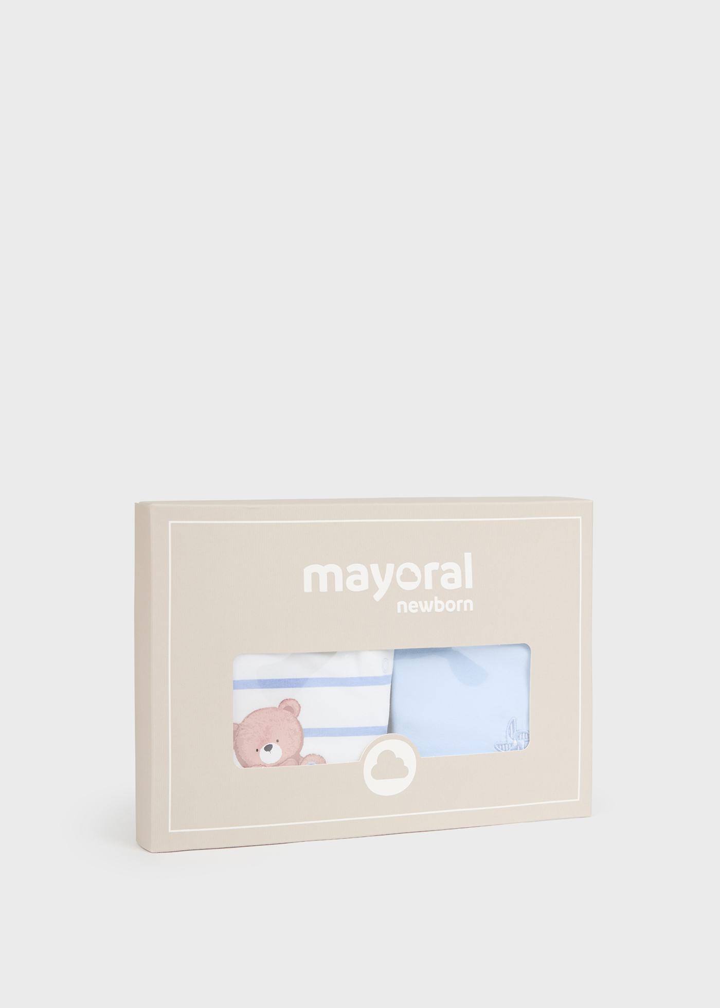 Conjunto de 2 pijamas curtos de algodão sustentável para recém-nascidos.