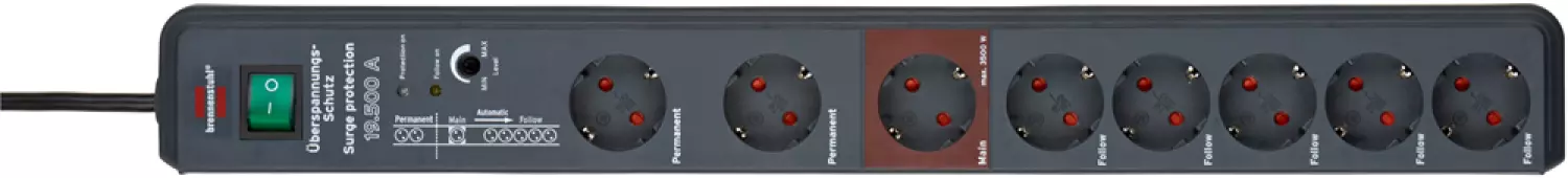 Brennenstuhl 1159490936 Stekkerdoos overspanningsbeveiliger - 16A - 3m