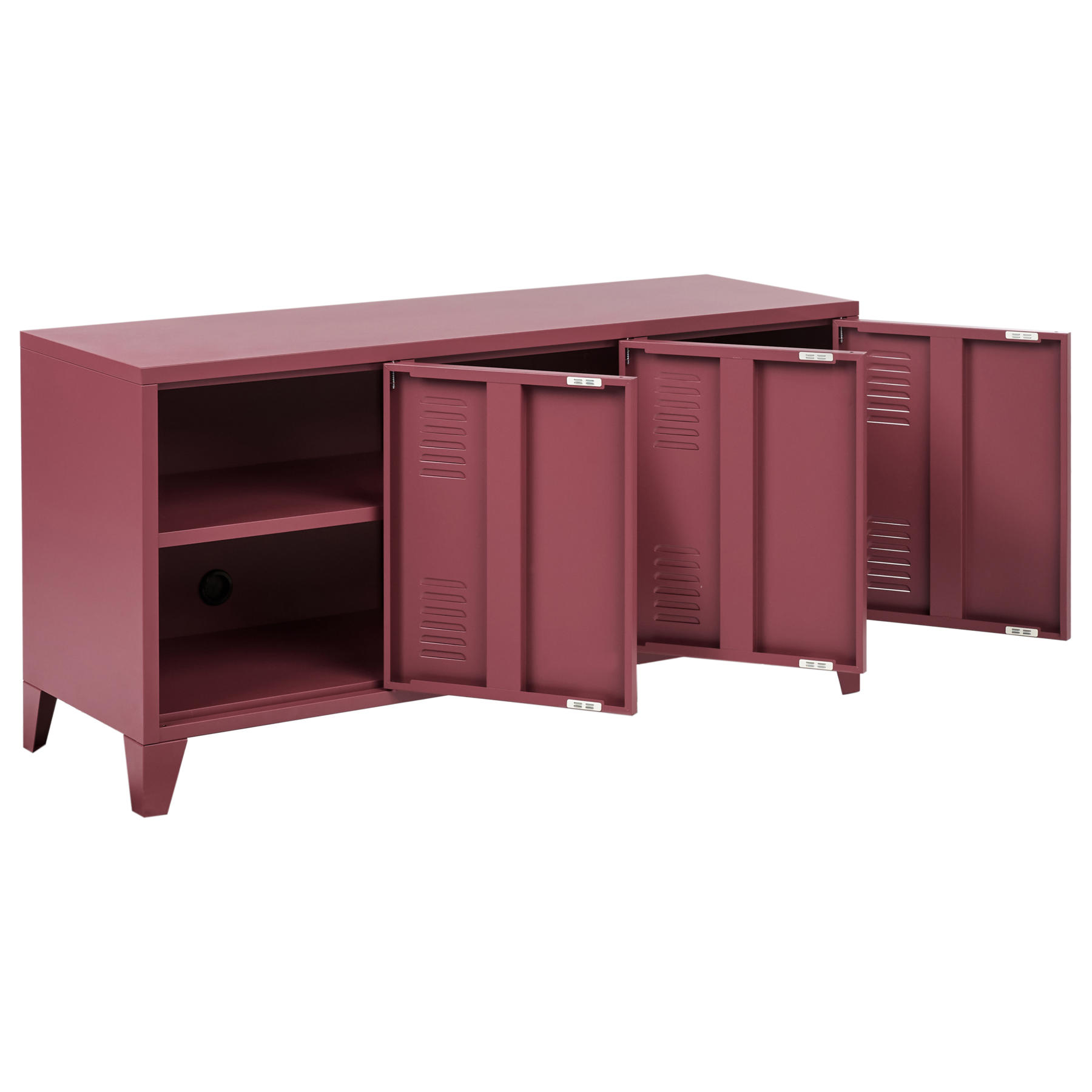 Beliani - CARDIFF - Dressoir - Donkerrood - Staal