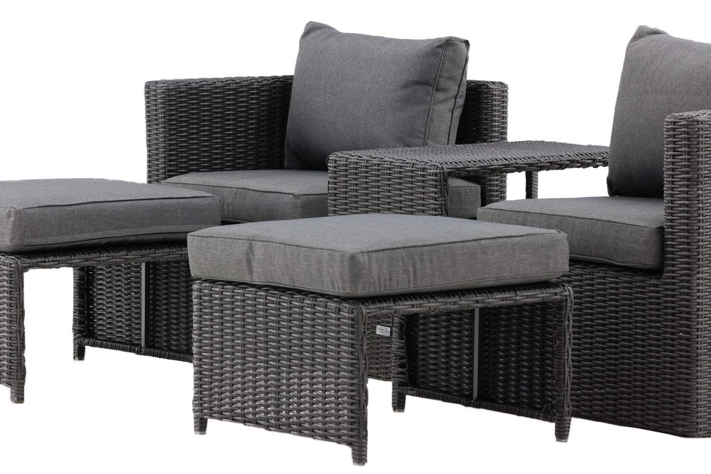 FjÃ´rd - Loungeset Zwart - Wicker - Quad