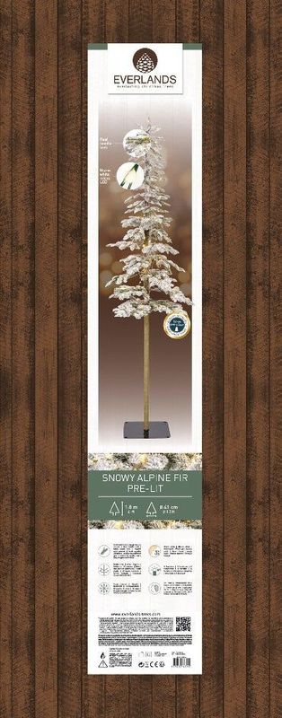 Everlands - Kunstkerstboom Alpine - Besneeuwd - 180 cm - 150 LED Lichtjes