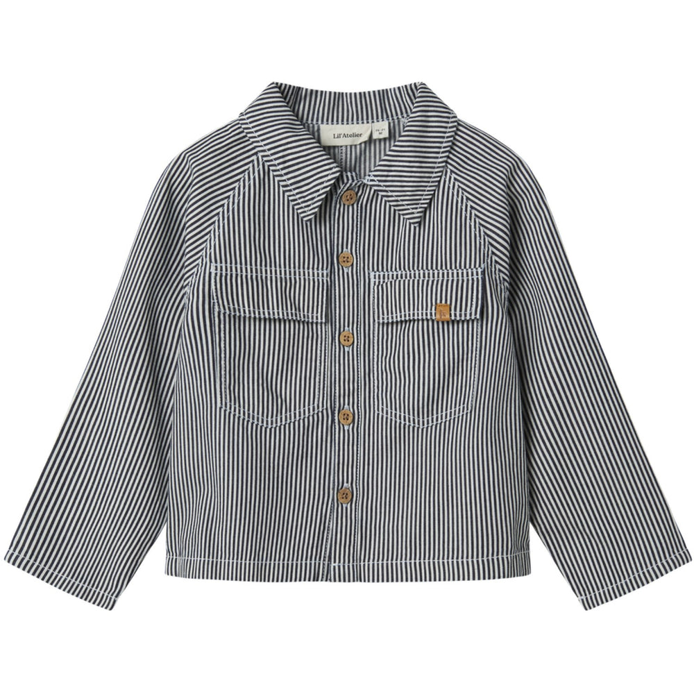 Køb Lil'Atelier Dark Blue Denim White Nmmkasper Ls Loose Twi Skjorte 4021-Cm Lil