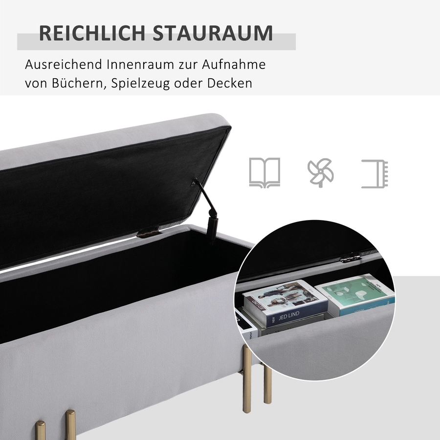 HOMCOM Sitzbank im elegantem Design hellgrau