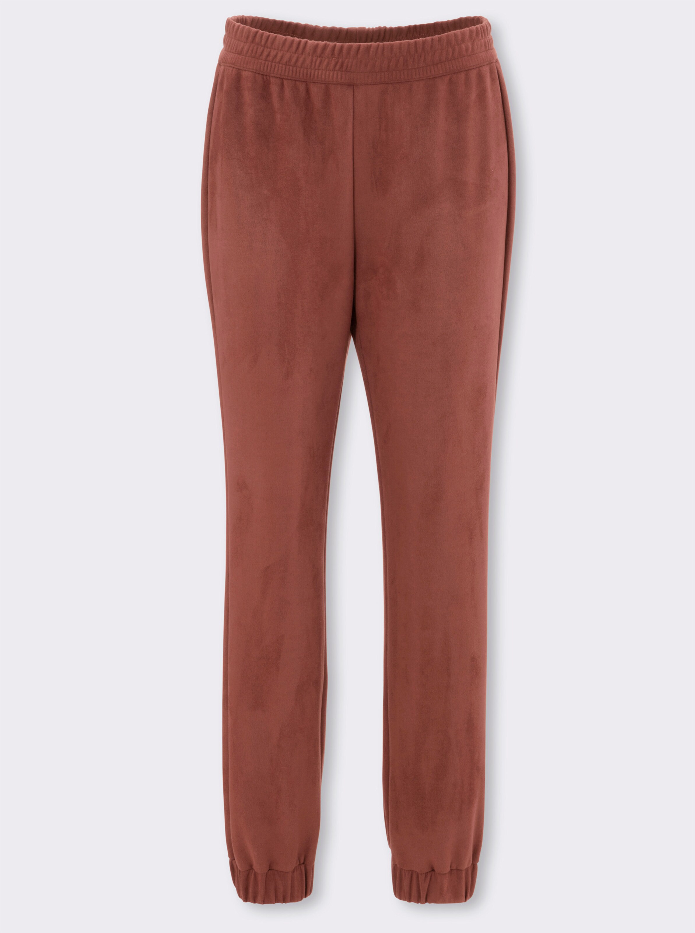 Schlupfhose aus Veloursleder-Imitat