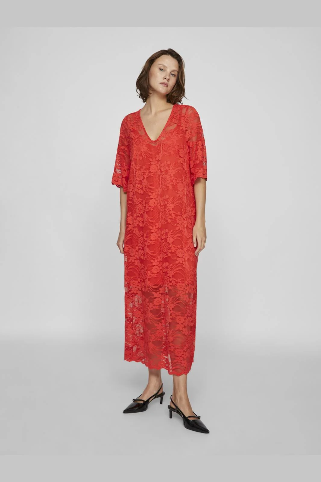 Vila Vilorna 2/4 Lace Midi Dress