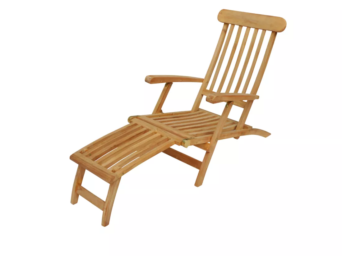 Transat pliant 153cm en teck LOMBOK - HAPPY GARDEN