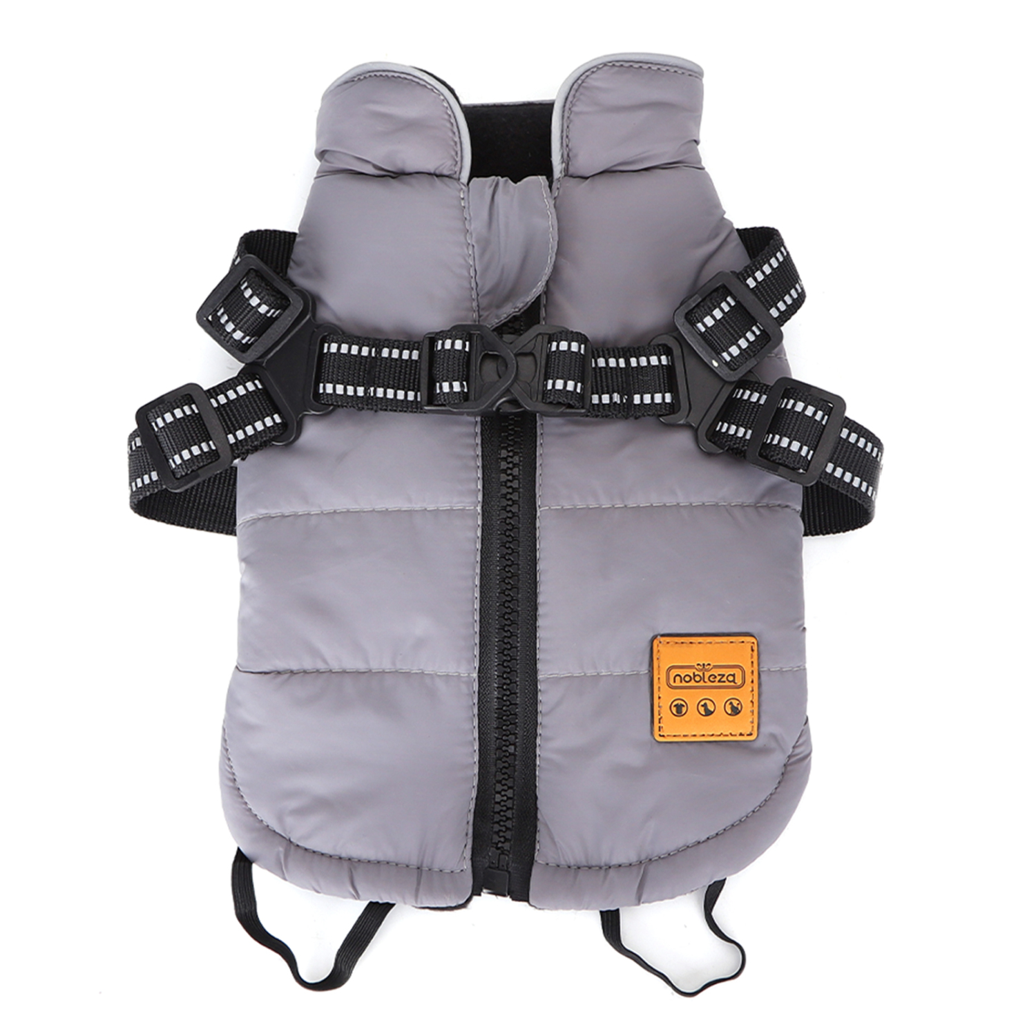 Nobleza - Casaco para Cães, Jaqueta de Inverno Quente para Cães, À Prova de Vento, Impermeável, Colete 2 em 1 para Animais de Estimação com Arnês de Argola em D