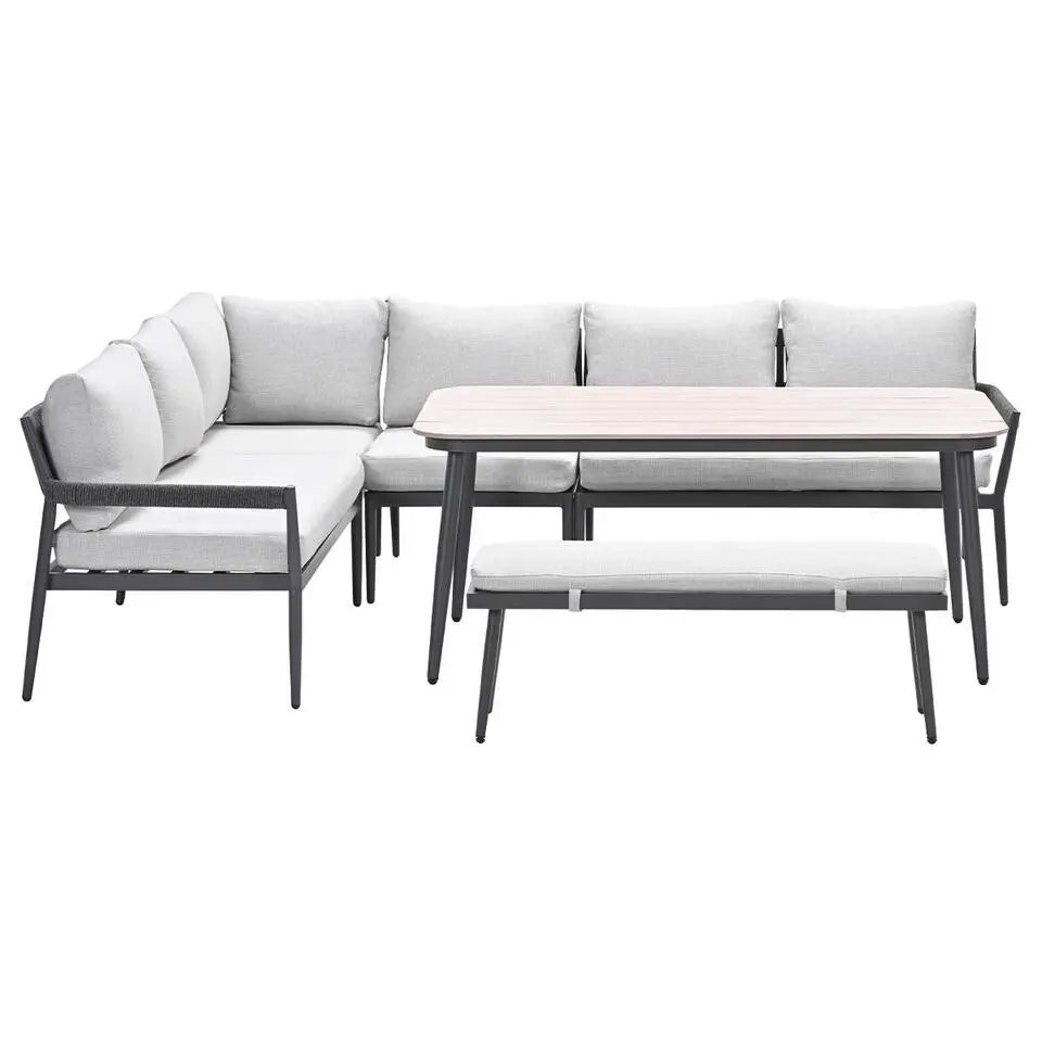 Garden Impressions Tineo lounge dining set 6-delig - donker grijs