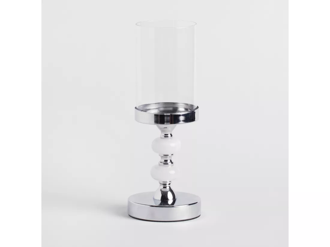 Bougeoir Eleonor Argent Moyen 31 x 12