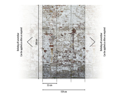Vliesbehang 39238-1 The Wall II Vintage Stone Wall Beige Grijs 3-delige set 159 x 280 cm