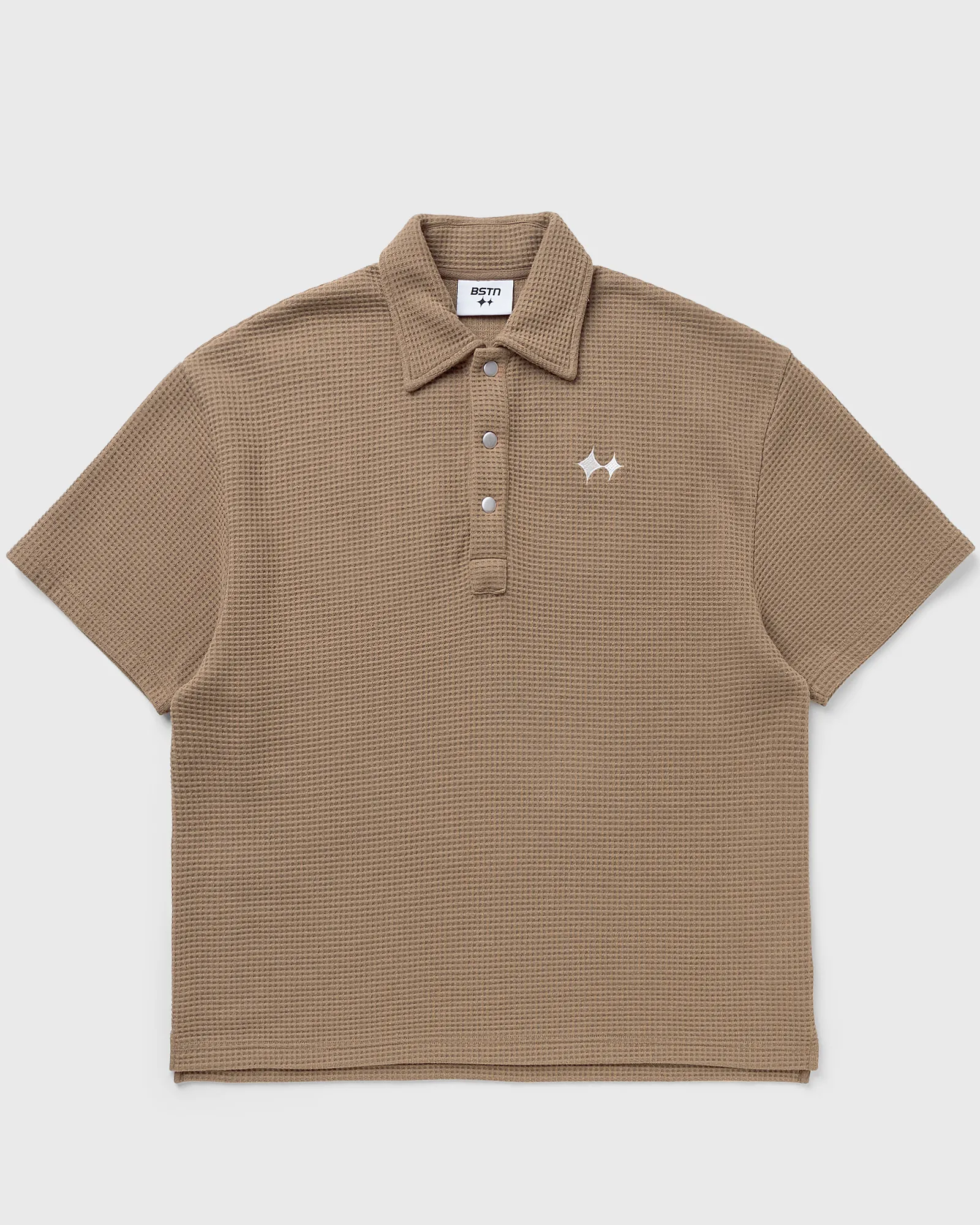 BSTN Brand Oversized Waffle Polo Shirt