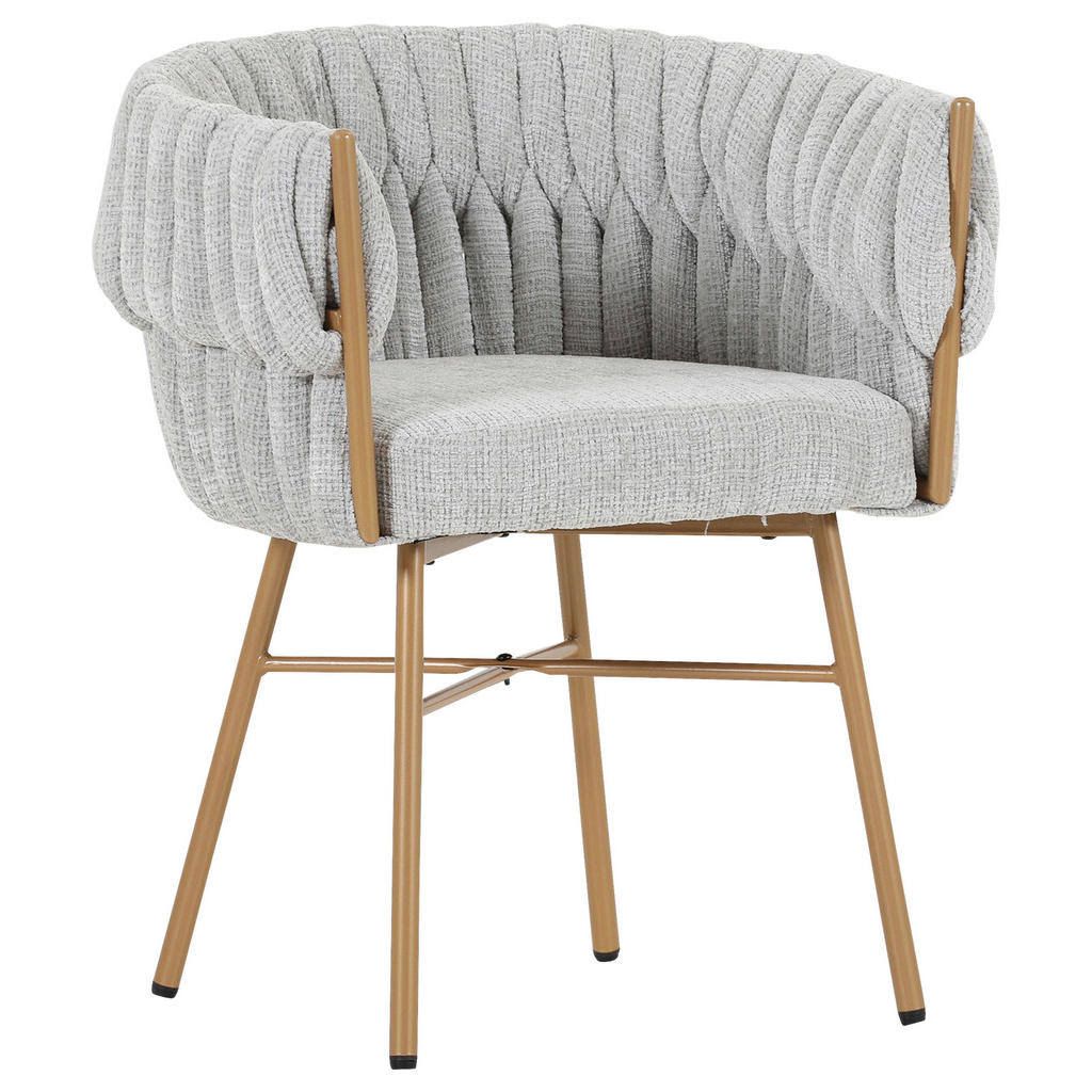 Ambia Home Armlehnstuhl , Grau , Textil , X-Form, Rundrohr , 65x76x60