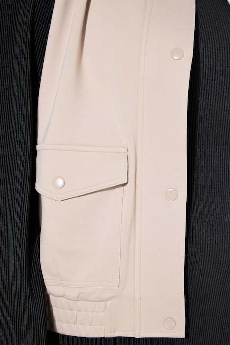 Jersey-Weste, kurzer Boxy Shape, verdeckter Zipper