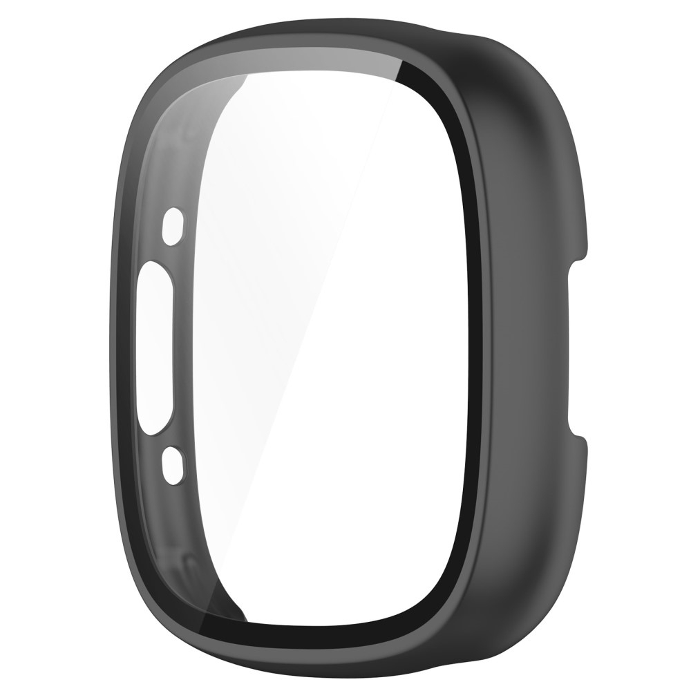 Fitbit Versa 4 / Sense 2 Hardcase Bumper Hülle mit Displayschutz - Schwarz