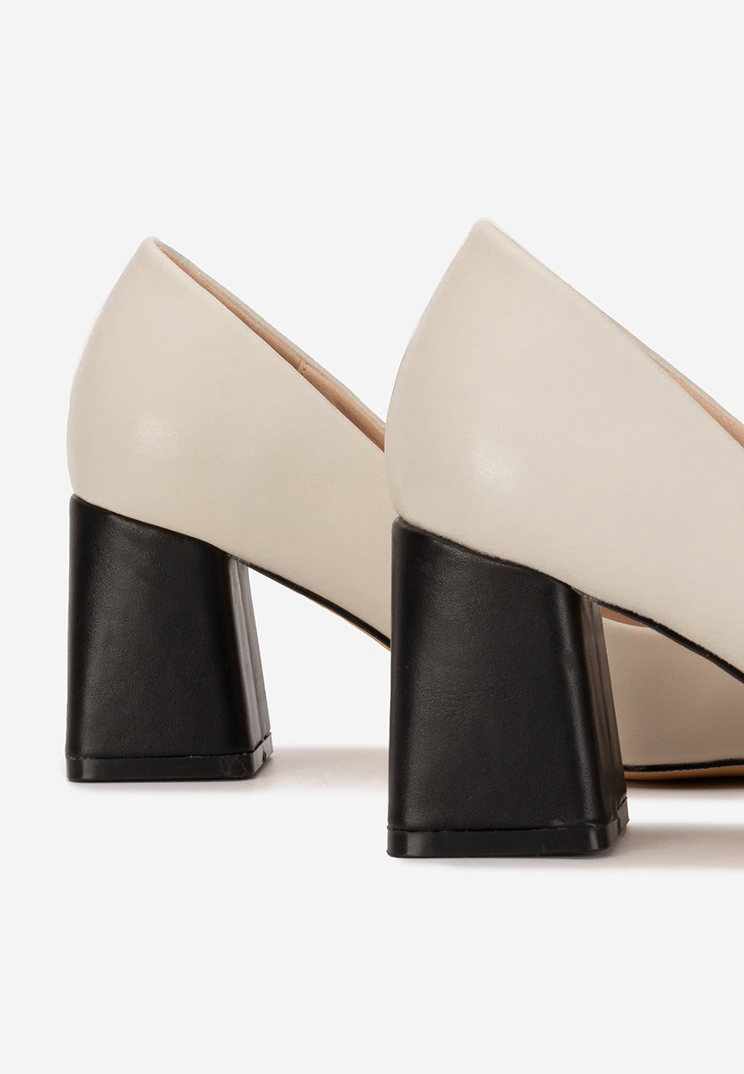 Chaussures à talon épais beige Seralina V2