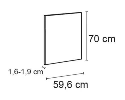 Optifit vaatwasserpaneel voor volledig geïntegreerde vaatwassers Ingvar420 BxDxH 59,6x1,6x70 cm antraciet mat gedemonteerd