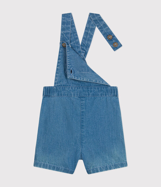 Salopette courte en denim léger bébé