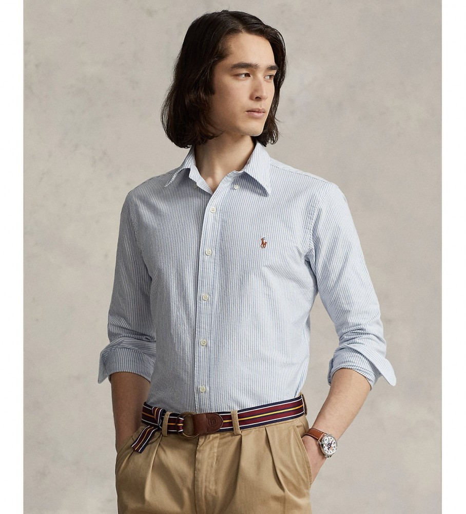 Camisa Oxford Ralph Lauren Custom Fit azul