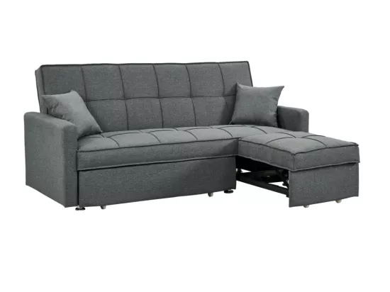 Canapé 3 places convertible en tissu CANETTI - Gris