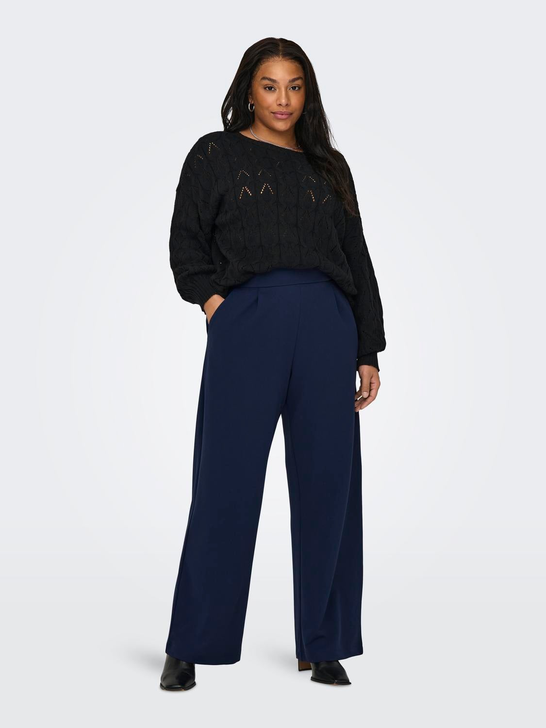 CARSTILLA Normal geschnitten Hose mit weitem Beinschnitt Black Iris