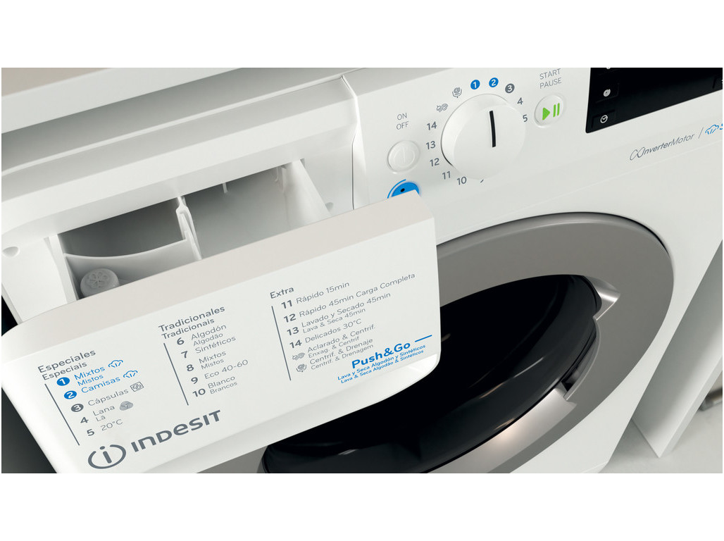 MÁQUINA DE LAVAR SECAR ROUPA INDESIT BDE 96436 WSV SPT LAVA 9KG SECA 6KG