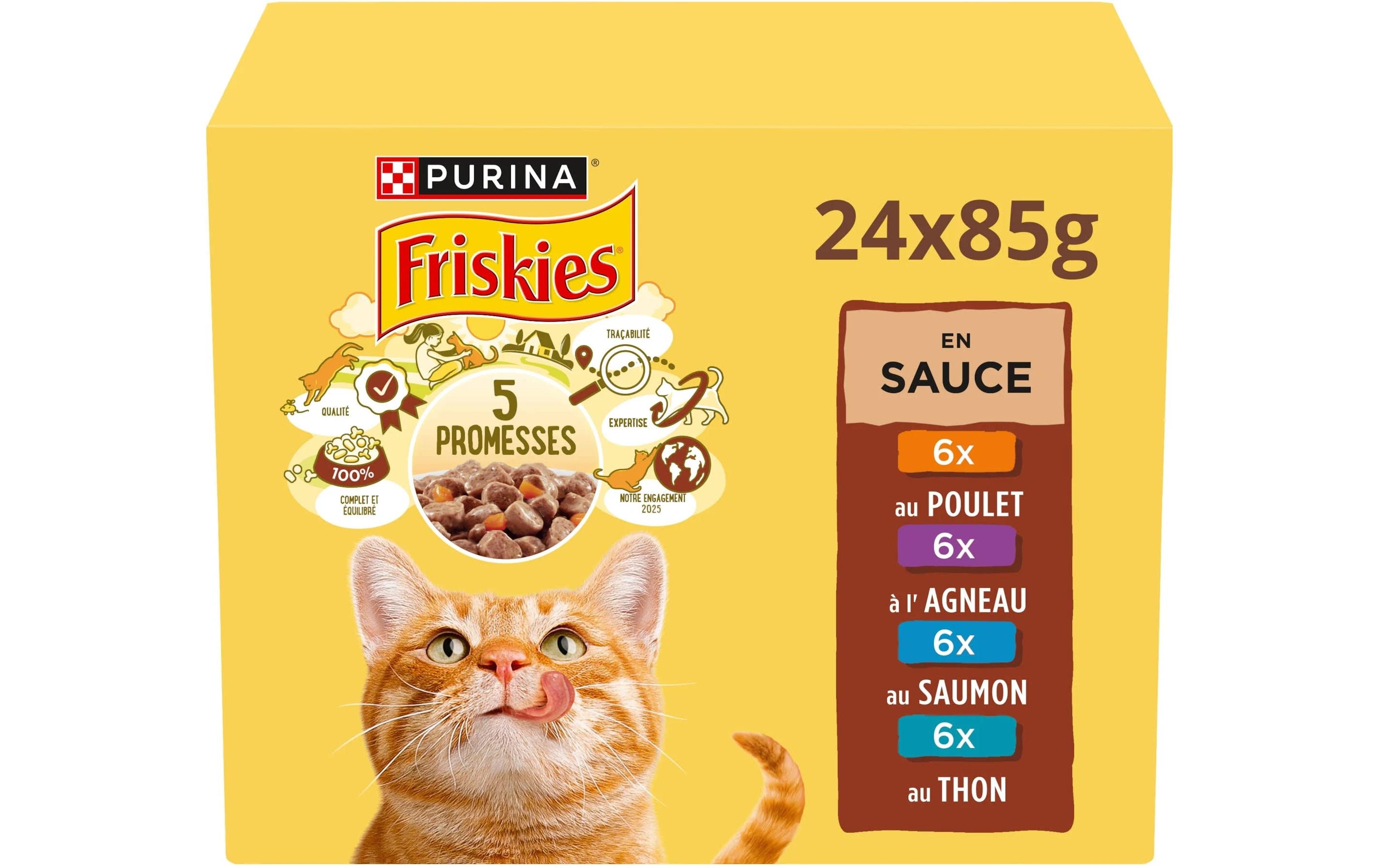 Nassfutter Adult Fleisch Fisch in Sauce 24 x 85 gAlleinfuttermittel für ausgewachsene Katzen