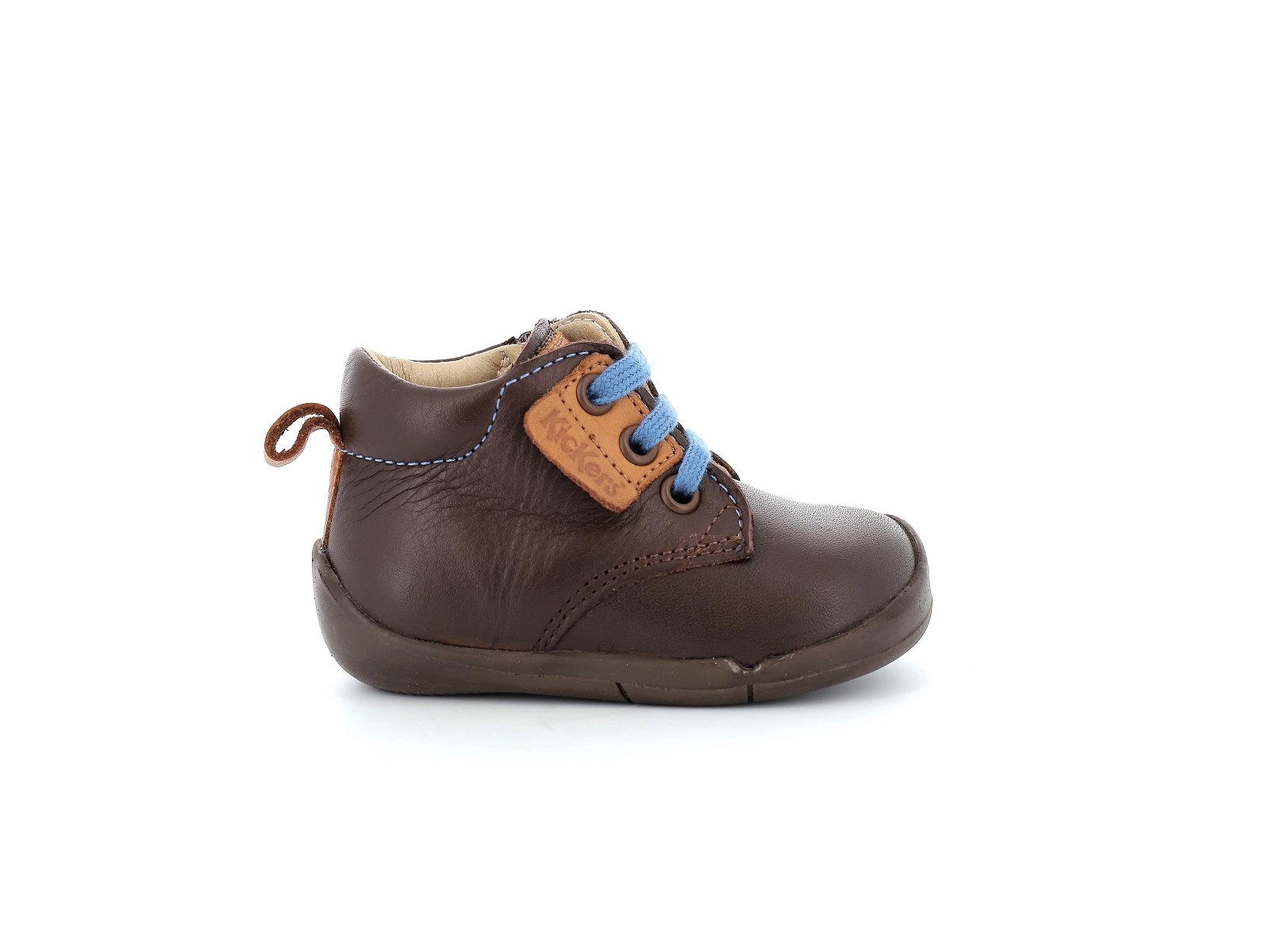 Kickers-WAZZAP 858400 Cuir Marron Foncé