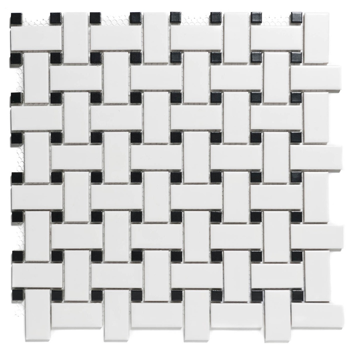 The Mosaic Factory Paris mozaïek tegels 30x30 geweven wit/zwart