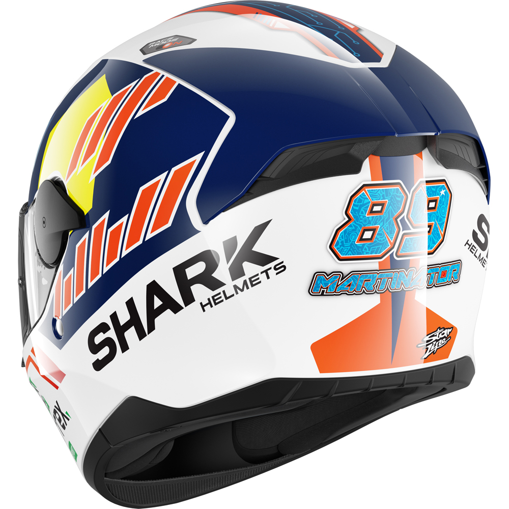Shark - Casque D-Skwal 2 Replica Jorge Martin Blanc / Bleu foncé / Orange / Jaune