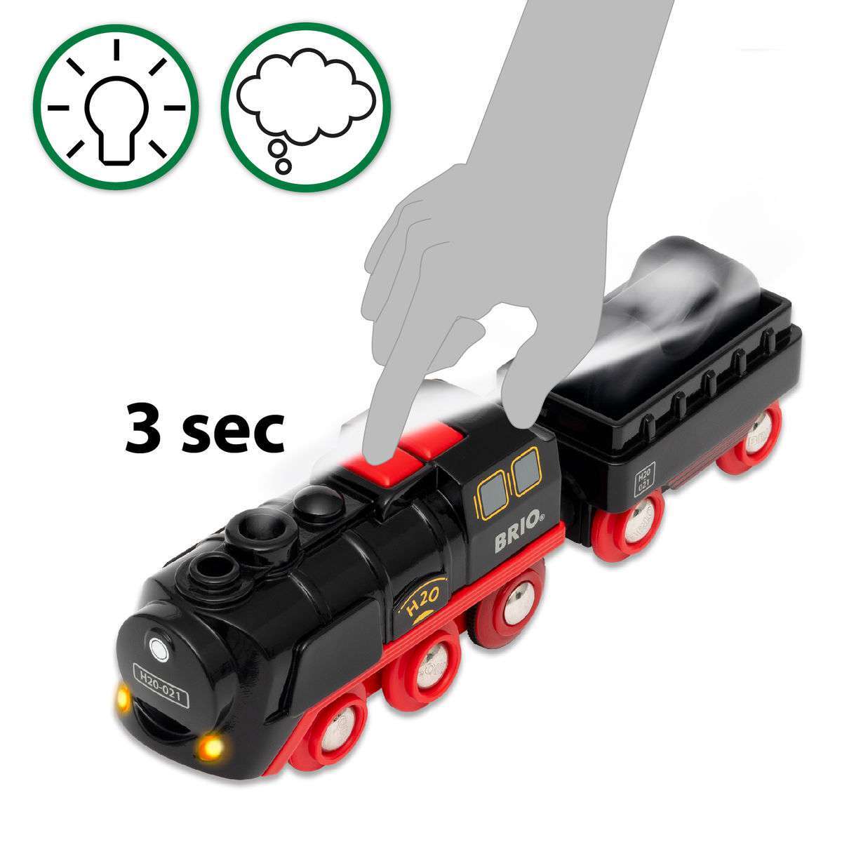 BRIO Spiel Batterie-Dampflok mit Wassertank