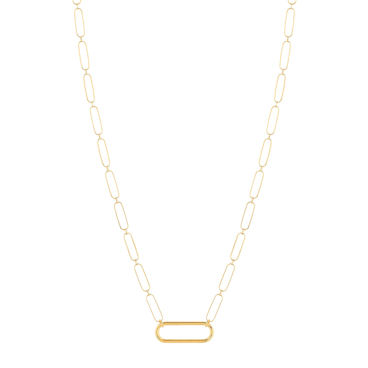 Collier plaqué or maille trombone 45 cm