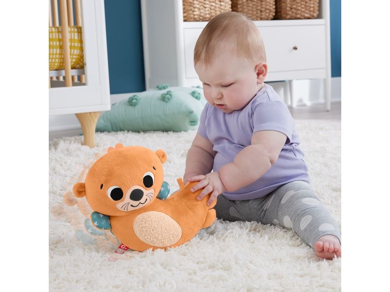Fisher-Price 2-in-1 Bauchlage Otter Plüschspielzeug mit 2 Spielmöglichkeiten