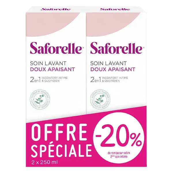 Saforelle Care & Hygiene Sabonete Líquido Suave - Pacote com 2 x 250ml