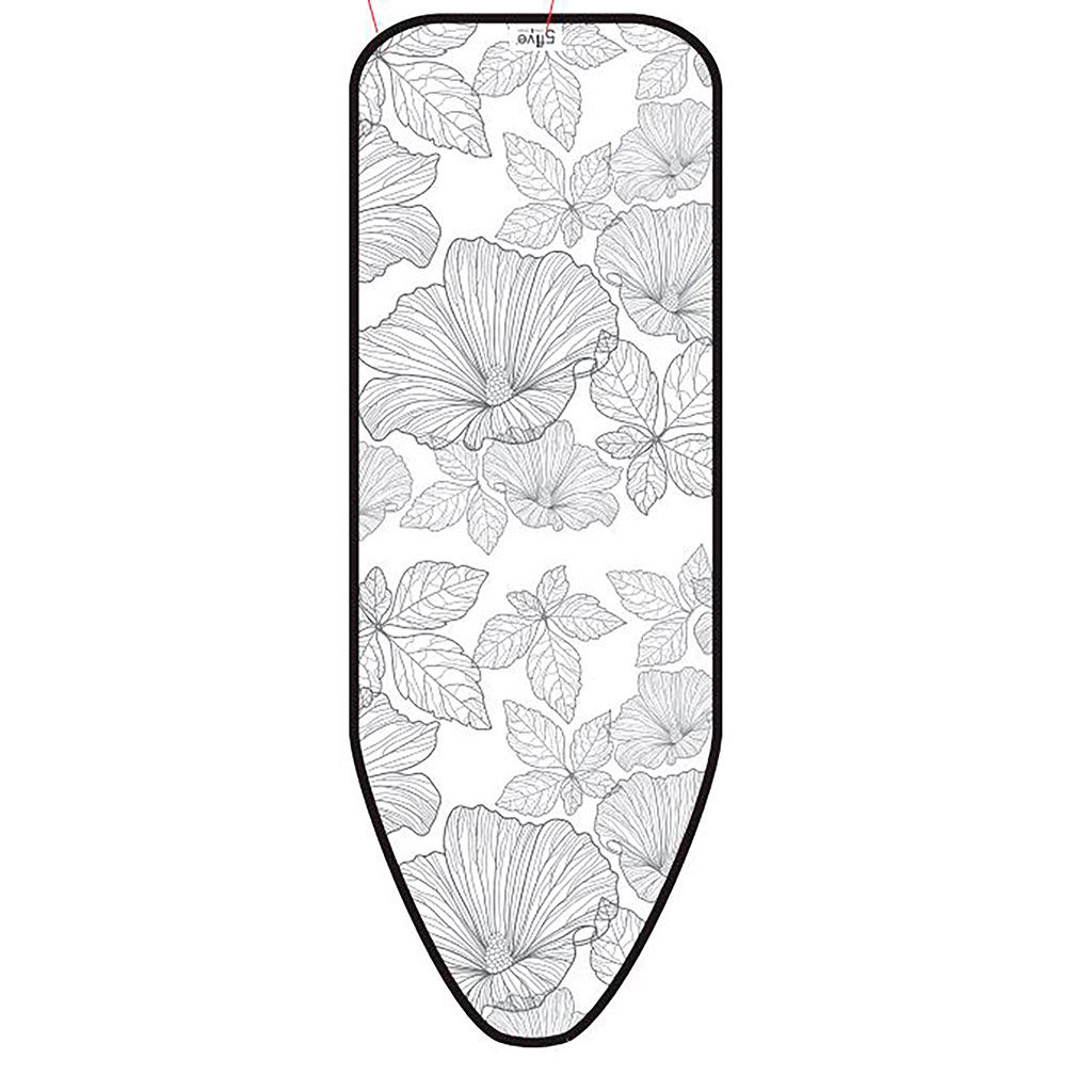Housse table à repasser flowers noire et blanche taille S 110x40cm