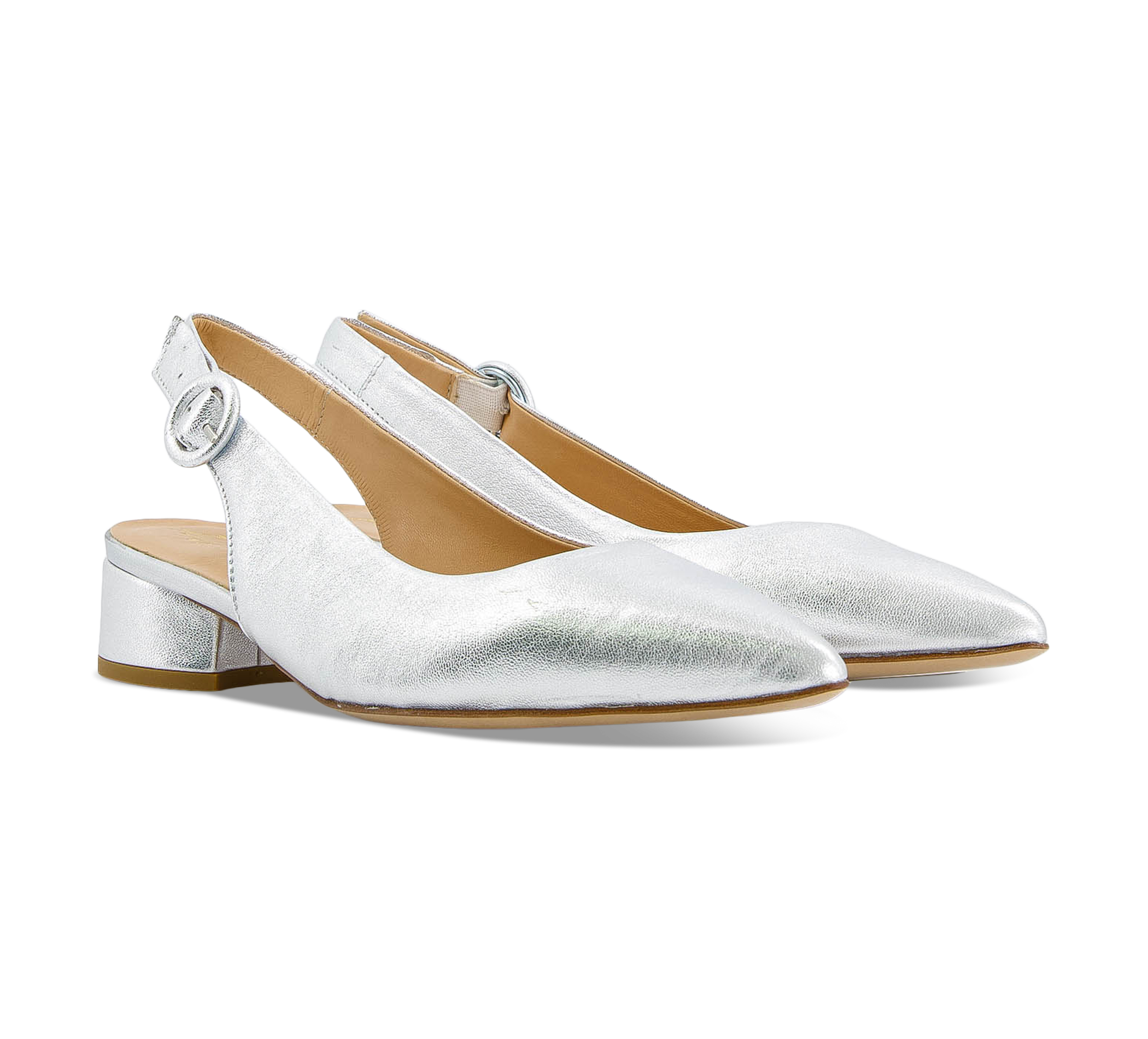 Franco Russo Sling-Pumps silber