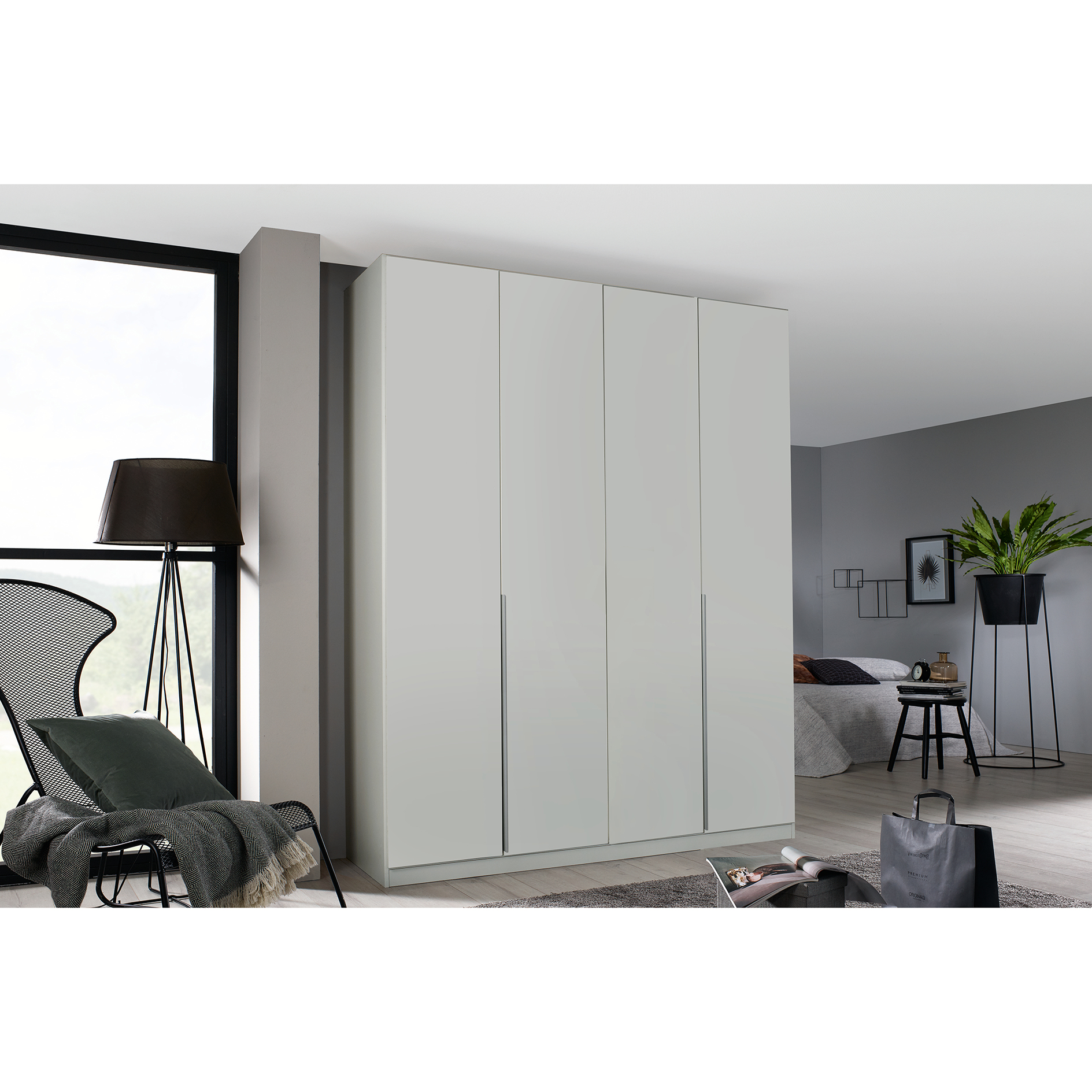 Drehtürenschrank - seidengrau - 4-türig - 181x229 cm