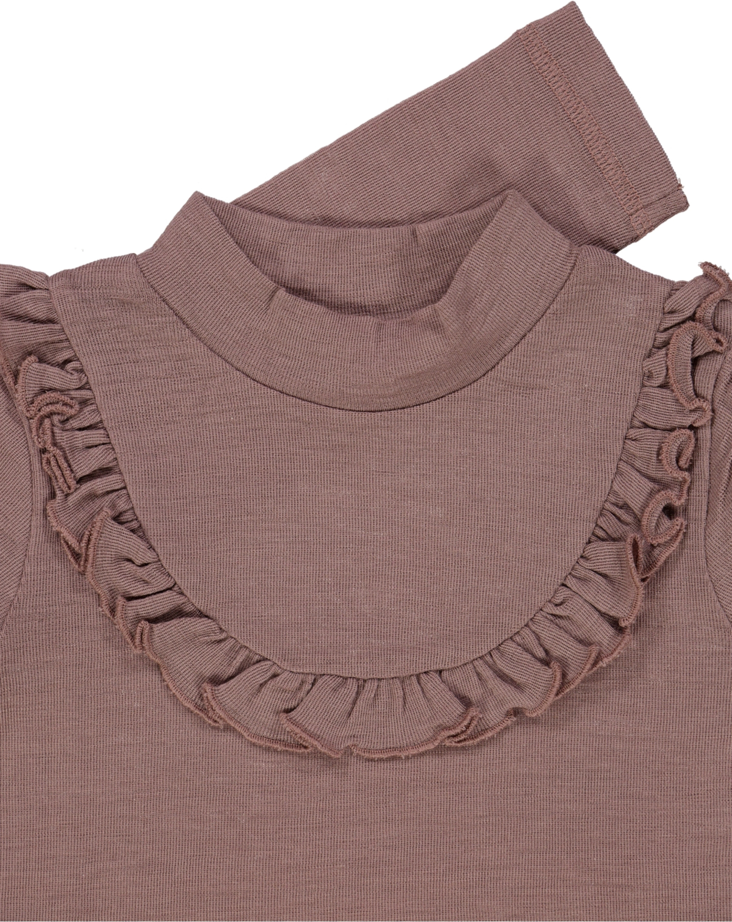 Woll-Langarmshirt RUFFLE in dusty lilac