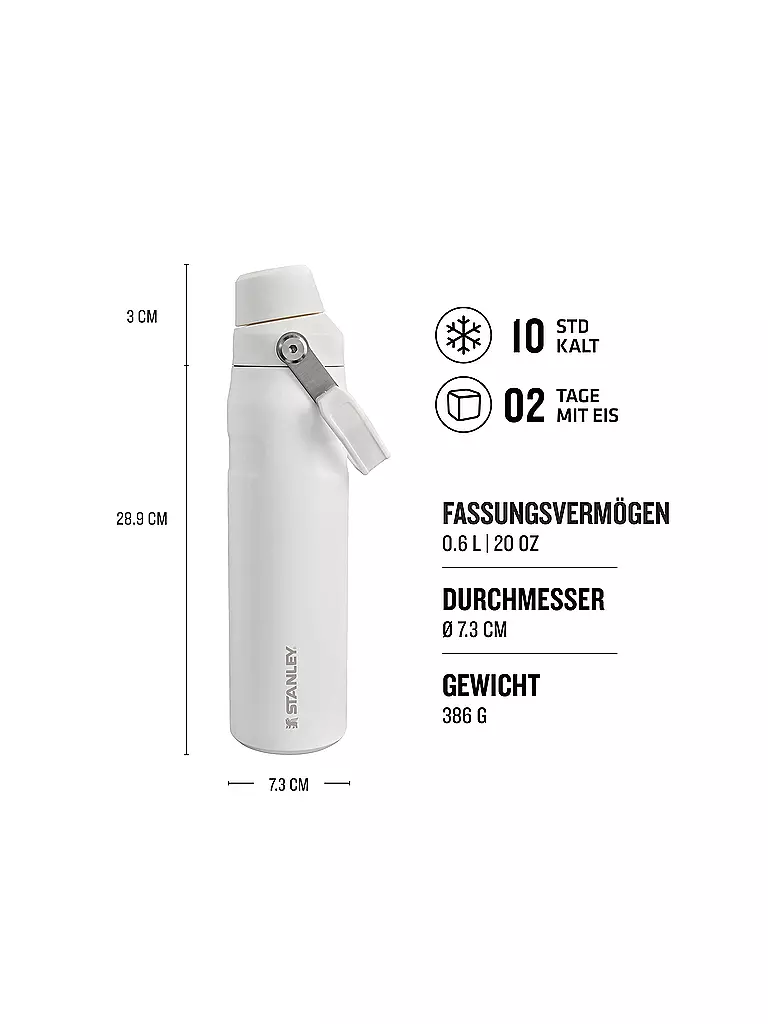 STANLEY Isolierflasche - Thermosflasche ICEFLOW FAST FLOW BOTTLE 0,6l Frost weiss