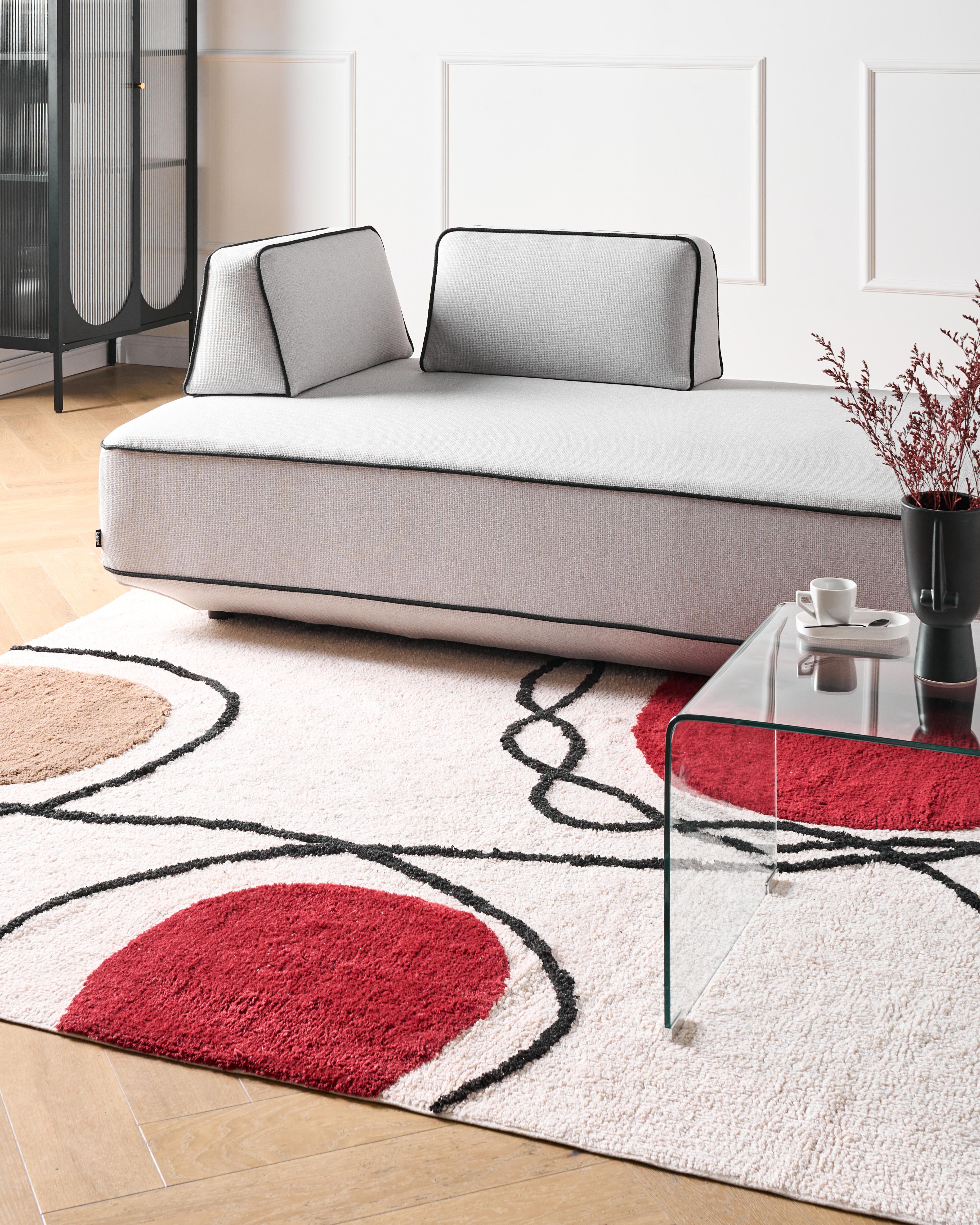 Vloerkleed BOLAT Beige 160 x 230 cm Katoen