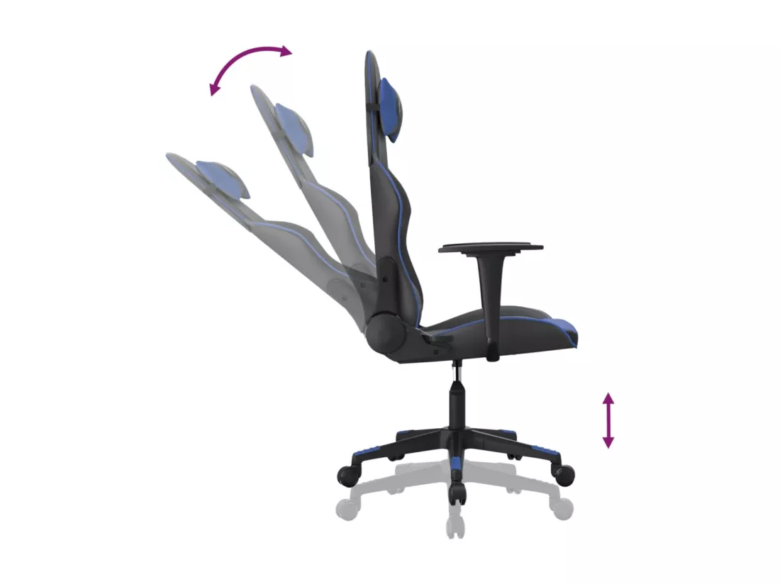 Chaise de jeu de massage Noir et bleu Similicuir